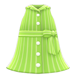Animal Crossing Items Sleeveless Shirtdress Lime