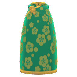 Animal Crossing Items Sleeveless Silk Dress Green