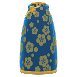 Animal Crossing Items Sleeveless Silk Dress Navy blue