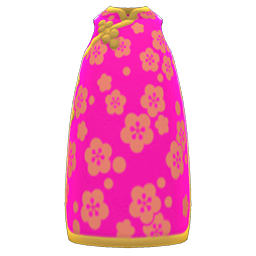 Animal Crossing Items Sleeveless Silk Dress Pink