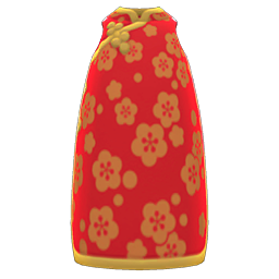 Animal Crossing Items Sleeveless Silk Dress Red