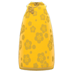 Animal Crossing Items Sleeveless Silk Dress Yellow