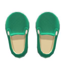 Animal Crossing Items Slip-on Loafers Green