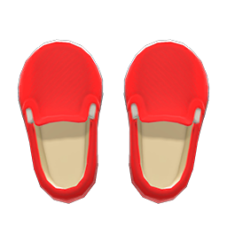 Animal Crossing Items Slip-on Loafers Red