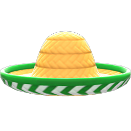 Animal Crossing Items Sombrero Natural & green