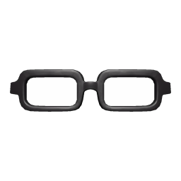 Animal Crossing Items Square Glasses Black
