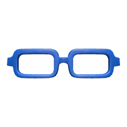 Animal Crossing Items Square Glasses Blue