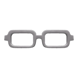 Animal Crossing Items Square Glasses Gray