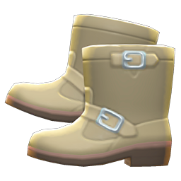 Animal Crossing Items Steel-toed Boots Beige