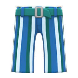 Animal Crossing Items Striped Bell-bottoms Green