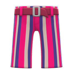 Animal Crossing Items Striped Bell-bottoms Red