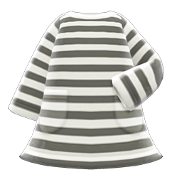 Animal Crossing Items Striped Dress Black