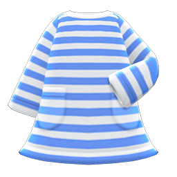 Animal Crossing Items Striped Dress Blue