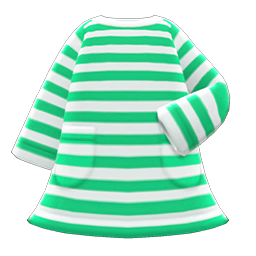Animal Crossing Items Striped Dress Green