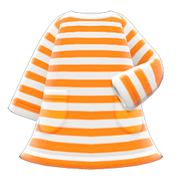 Animal Crossing Items Striped Dress Orange