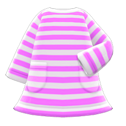 Animal Crossing Items Striped Dress Pink