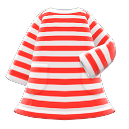 Animal Crossing Items Striped Dress Red