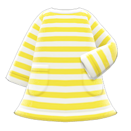Animal Crossing Items Striped Dress Yellow