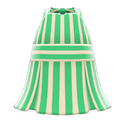 Animal Crossing Items Striped Halter Dress Green