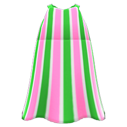 Animal Crossing Items Striped Maxi Dress Green