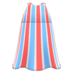Animal Crossing Items Striped Maxi Dress Red