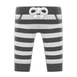 Animal Crossing Items Striped Pants Black