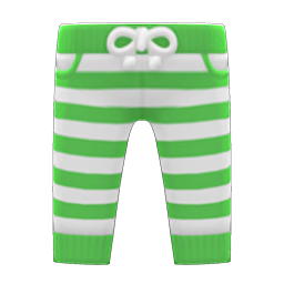 Animal Crossing Items Striped Pants Green