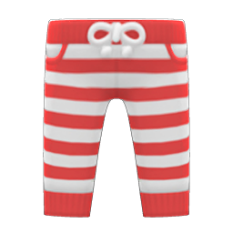 Animal Crossing Items Striped Pants Red