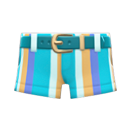 Animal Crossing Items Striped Shorts Blue