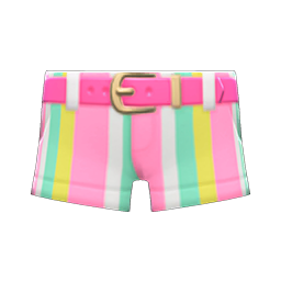 Animal Crossing Items Striped Shorts Pink