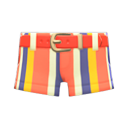 Animal Crossing Items Striped Shorts Red