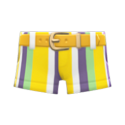 Animal Crossing Items Striped Shorts Yellow