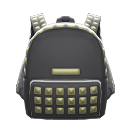 Animal Crossing Items Studded Backpack Black