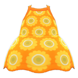 Animal Crossing Items Sunflower Dress Orange