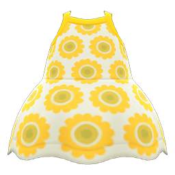 Animal Crossing Items Sunflower Dress White