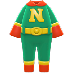 Animal Crossing Items Superhero Uniform Green