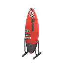 Animal Crossing Items Surfboard Red