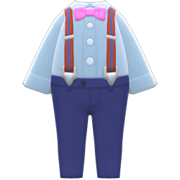 Animal Crossing Items Suspender Outfit Gray