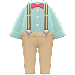 Animal Crossing Items Suspender Outfit Light green
