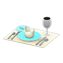 Animal Crossing Items Table Setting Light blue / White