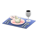 Animal Crossing Items Table Setting Pink / Navy blue