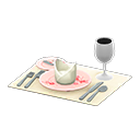 Animal Crossing Items Table Setting Pink / White
