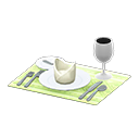 Animal Crossing Items Table Setting White / Green