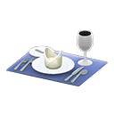 Animal Crossing Items Table Setting White / Navy blue