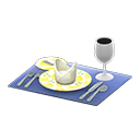 Animal Crossing Items Table Setting Yellow / Navy blue