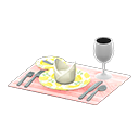 Animal Crossing Items Table Setting Yellow / Pink