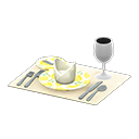 Animal Crossing Items Table Setting Yellow / White