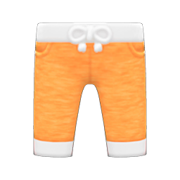 Animal Crossing Items Three-quarter Sweatpants Orange