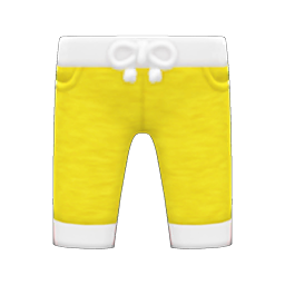 Animal Crossing Items Three-quarter Sweatpants Yellow