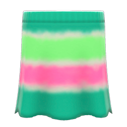 Animal Crossing Items Tie-dye Skirt Green